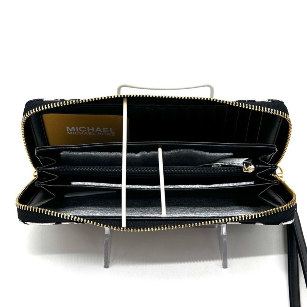 Michael Kors Large Continental Wallet Wristlet Black Multi - Picture 8 of 9